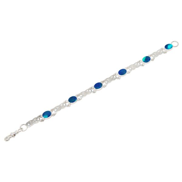 White Gold Opalite Cobalt Blue Bracelet