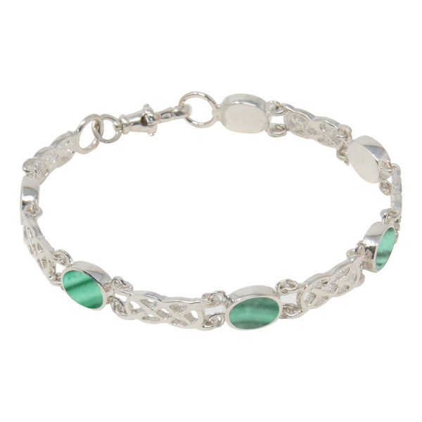 White Gold Malachite Bracelet