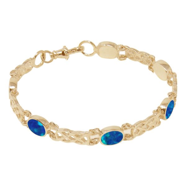 Yellow Gold Opalite Cobalt Blue Bracelet