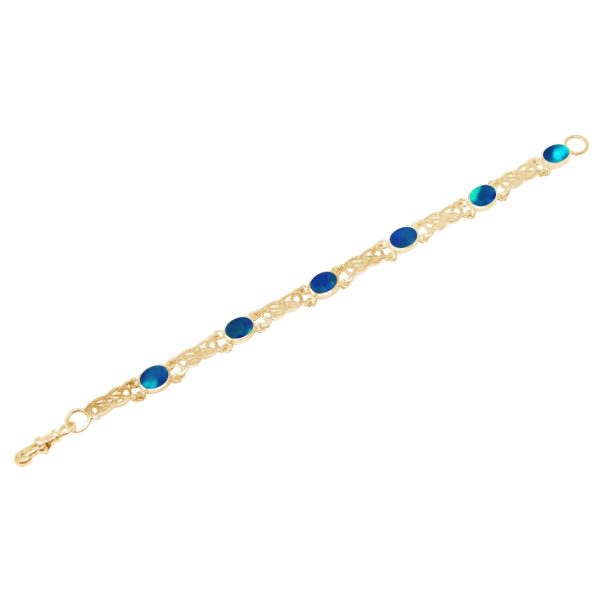 Yellow Gold Opalite Cobalt Blue Bracelet