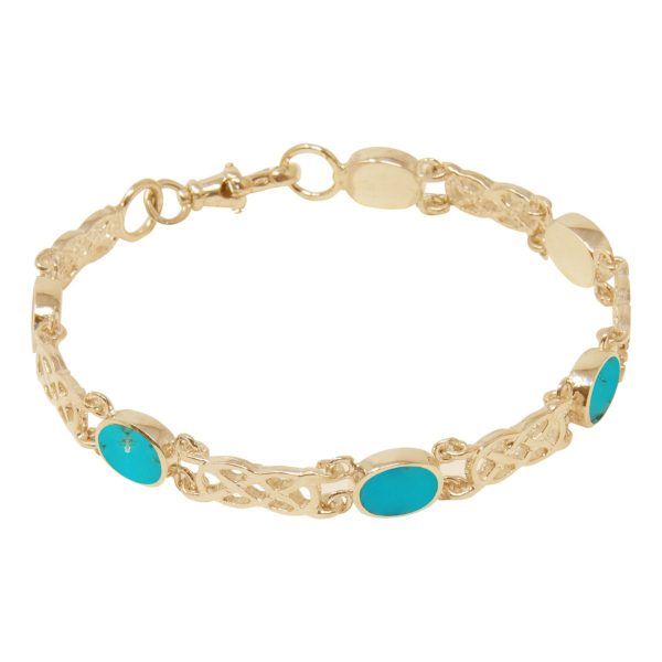 Yellow Gold Turquoise Bracelet