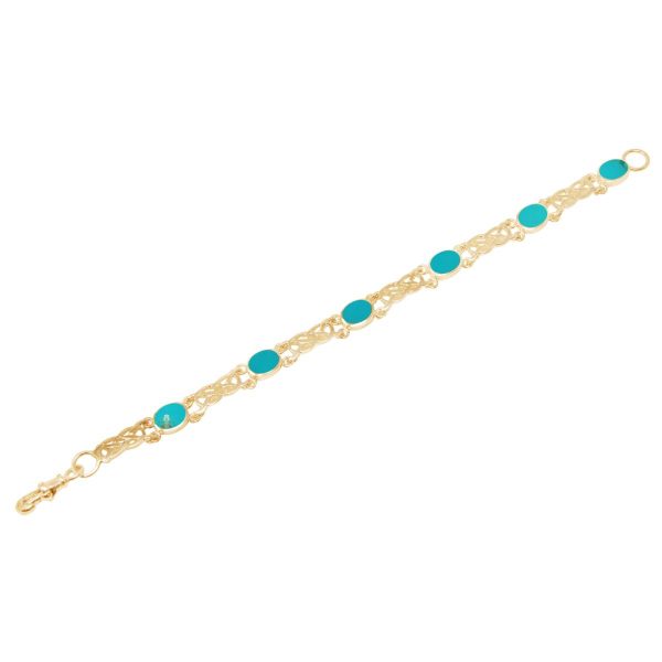 Yellow Gold Turquoise Bracelet