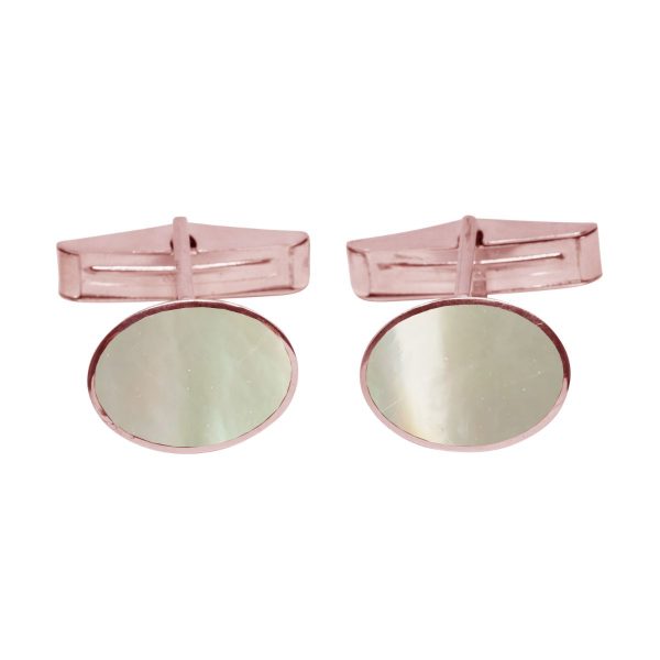 Rose Gold Mother of Pearl Oval Cufflinks