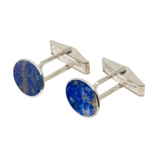 Silver Lapis Oval Cufflinks