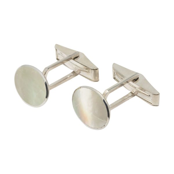 Silver Mother of Pearl Oval Cufflinks