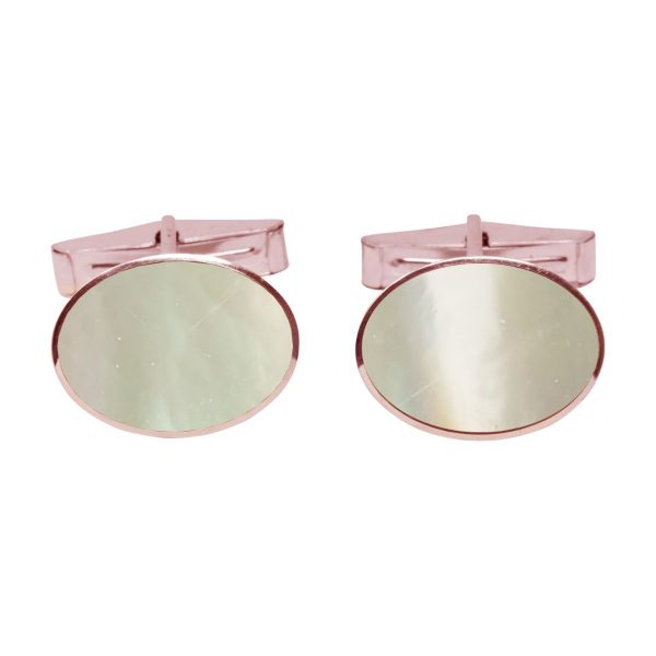 Rose Gold Mother of Pearl Oval Cufflinks