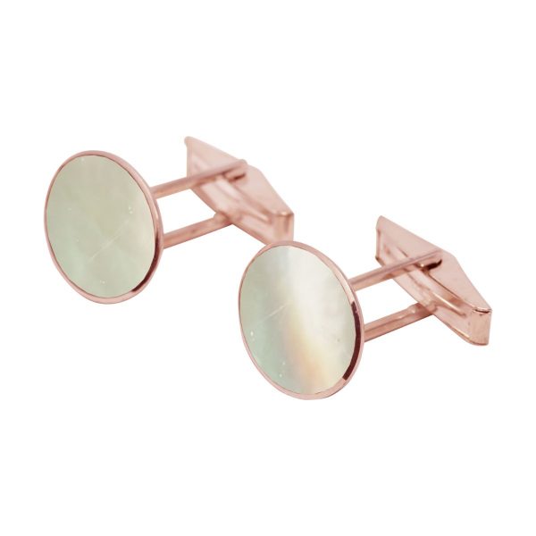 Rose Gold Mother of Pearl Oval Cufflinks