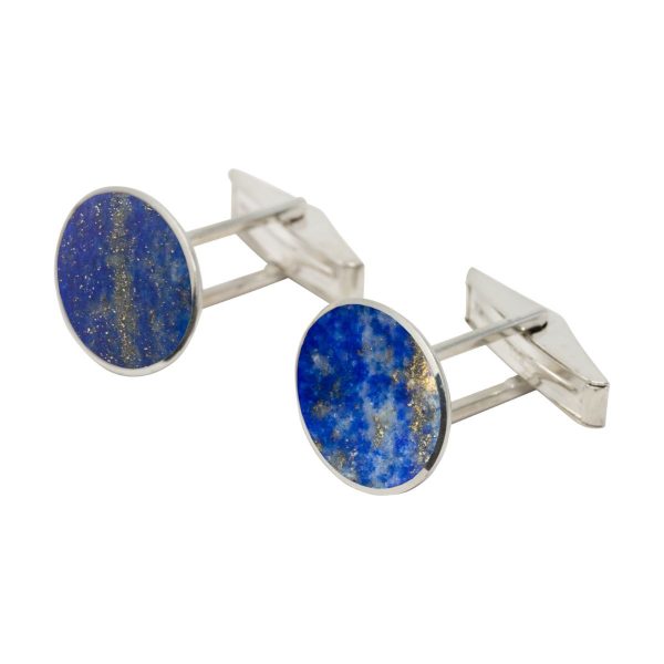 Silver Lapis Oval Cufflinks