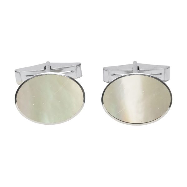 Silver Mother of Pearl Oval Cufflinks