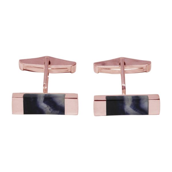 Rose Gold Blue John Rectangular Cufflinks