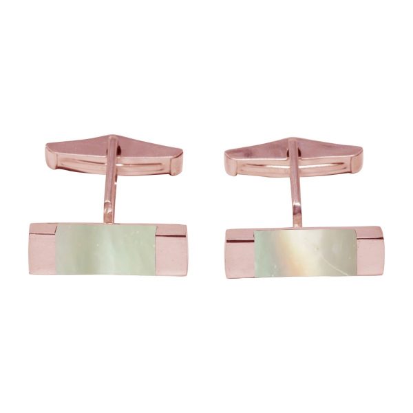 Rose Gold Mother of Pearl Rectangular Cufflinks