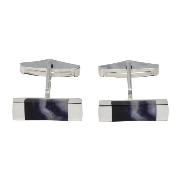 Silver Blue John Rectangular Cufflinks