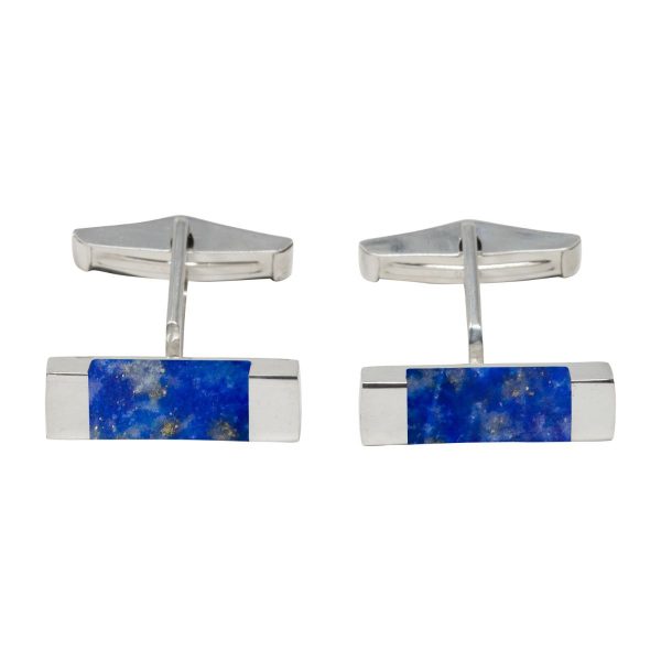 Silver Lapis Rectangular Cufflinks