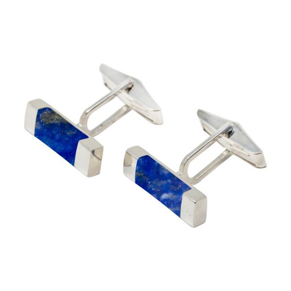 Silver Lapis Rectangular Cufflinks