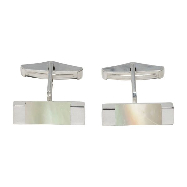 Silver Mother of Pearl Rectangular Cufflinks