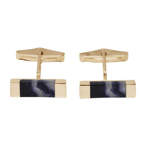 Yellow Gold Blue John Rectangular Cufflinks