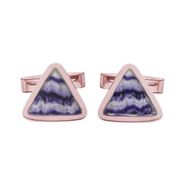 Rose Gold Blue John Triangular Cufflinks