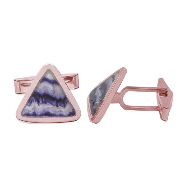 Rose Gold Blue John Triangular Cufflinks