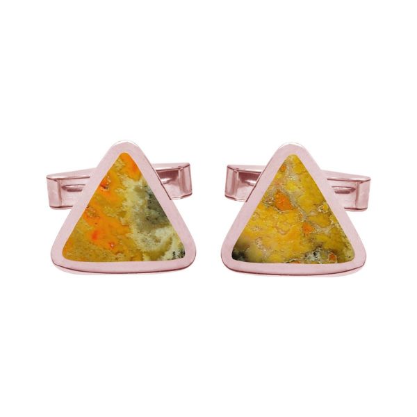 Rose Gold Bumblebee Jasper Triangular Cufflinks