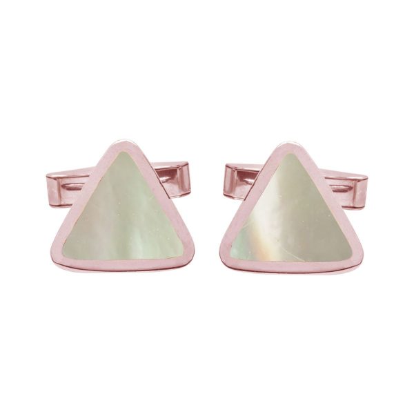 Rose Gold Mother of Pearl Triangular Cufflinks