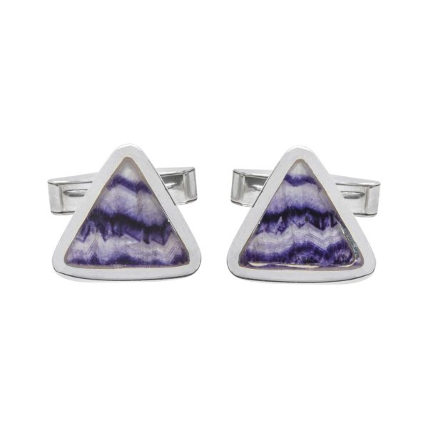 Silver Blue John Triangular Cufflinks