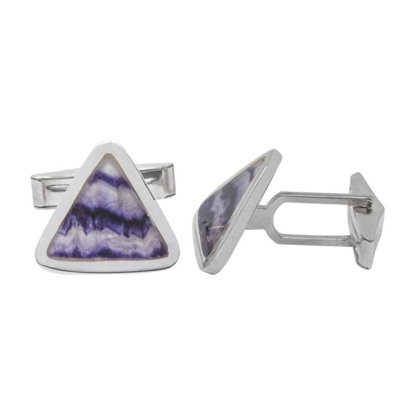 Silver Blue John Triangular Cufflinks