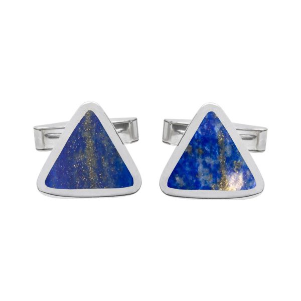 Silver Lapis Triangular Cufflinks