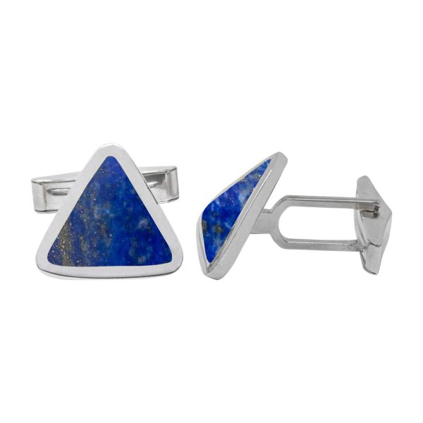 Silver Lapis Triangular Cufflinks