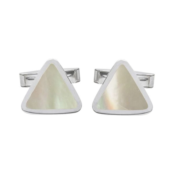 Silver Mother of Pearl Triangular Cufflinks