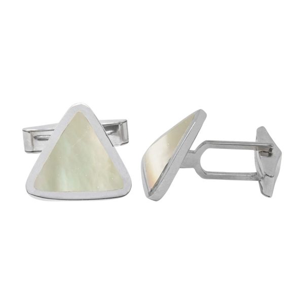 Silver Mother of Pearl Triangular Cufflinks