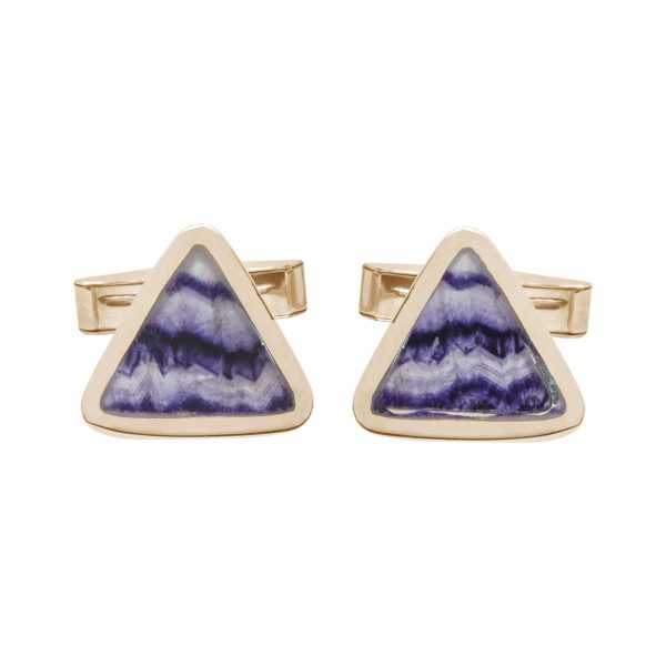 Yellow Gold Blue John Triangular Cufflinks