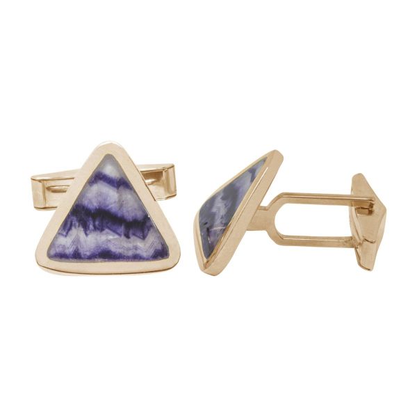 Yellow Gold Blue John Triangular Cufflinks