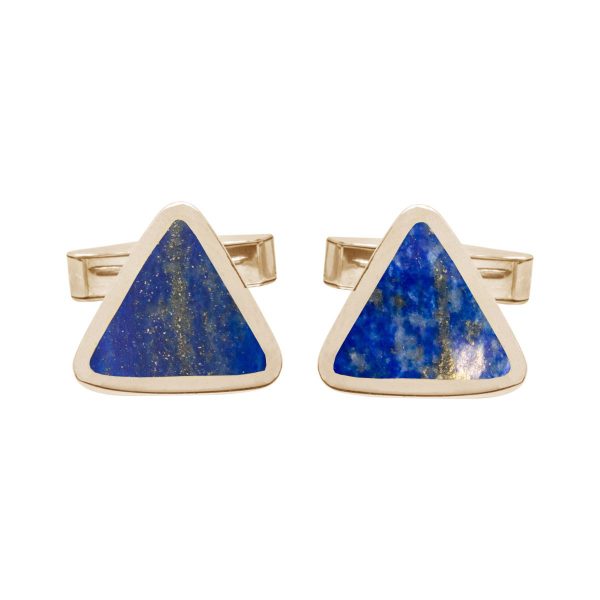 Yellow Gold Lapis Triangular Cufflinks