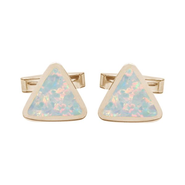 Yellow Gold Opalite Triangular Cufflinks