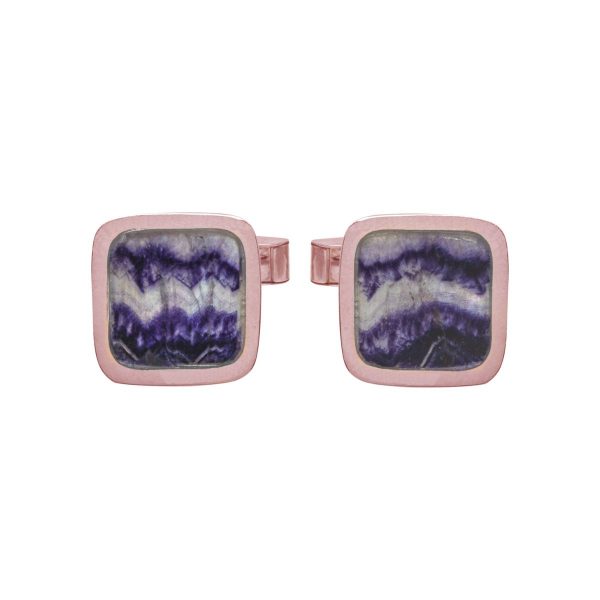 Rose Gold Blue John Square Cufflinks