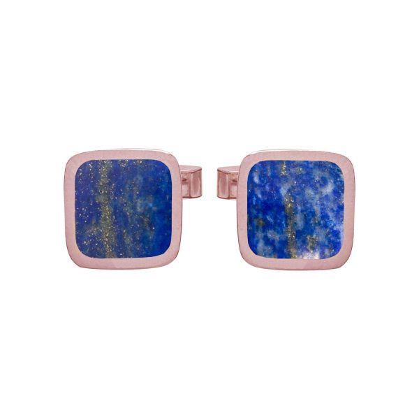 Rose Gold Lapis Square Cufflinks