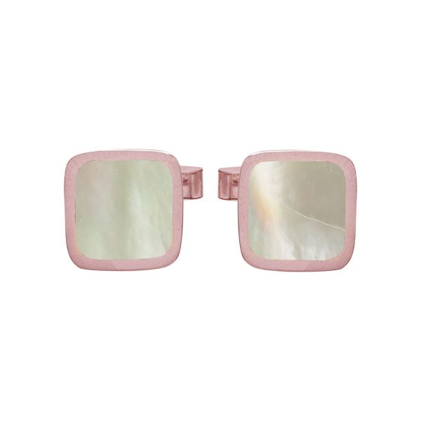 Rose Gold Mother of Pearl Square Cufflinks