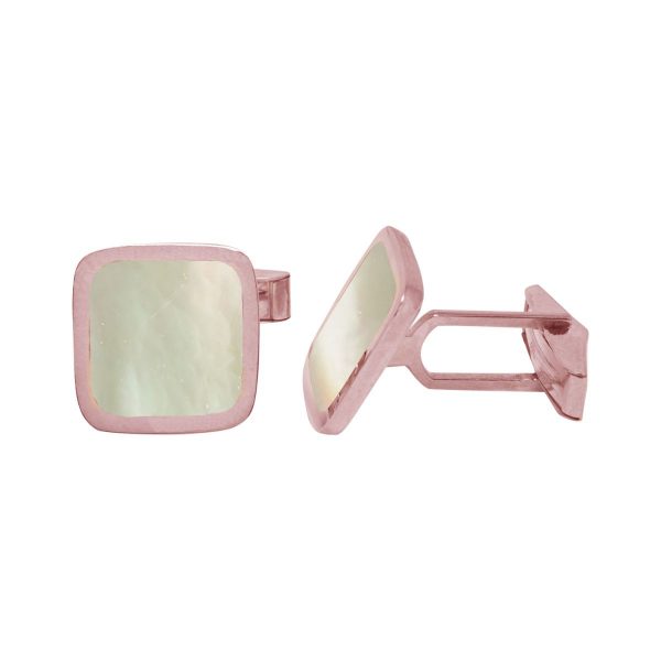 Rose Gold Mother of Pearl Square Cufflinks