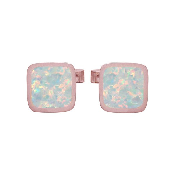 Rose Gold Opalite Square Cufflinks