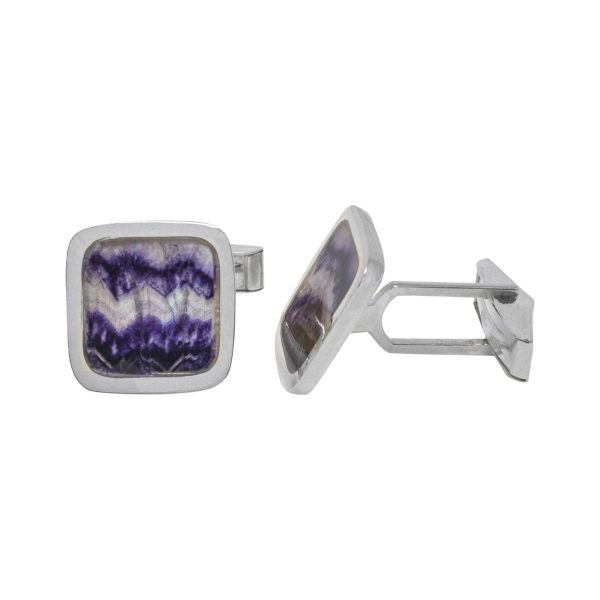 Silver Blue John Square Cufflinks