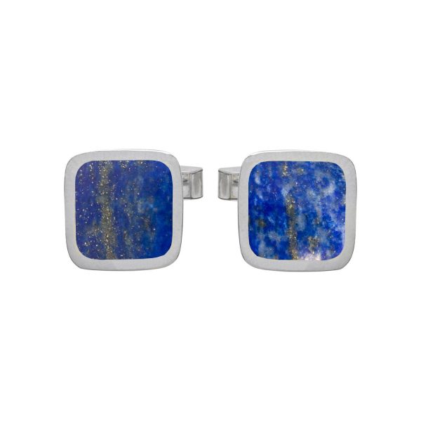 Silver Lapis Square Cufflinks