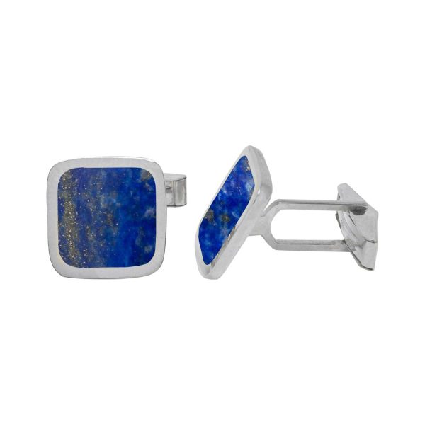 Silver Lapis Square Cufflinks