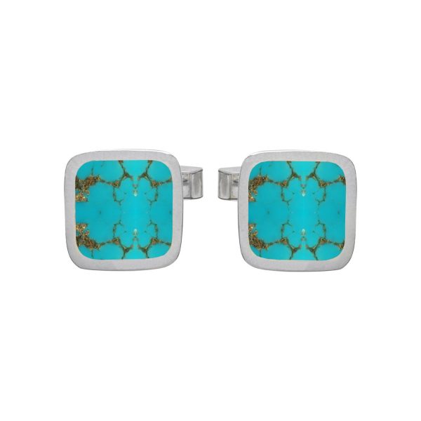 Silver Turquoise Square Cufflinks