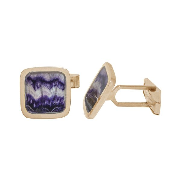 Yellow Gold Blue john Square Cufflinks