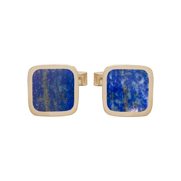 Yellow Gold Lapis Square Cufflinks