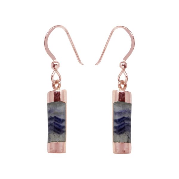 Rose Gold Blue John Drop Earrings