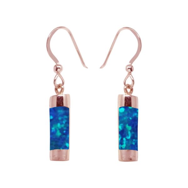 Rose Gold Cobalt Blue Opalite Drop Earrings