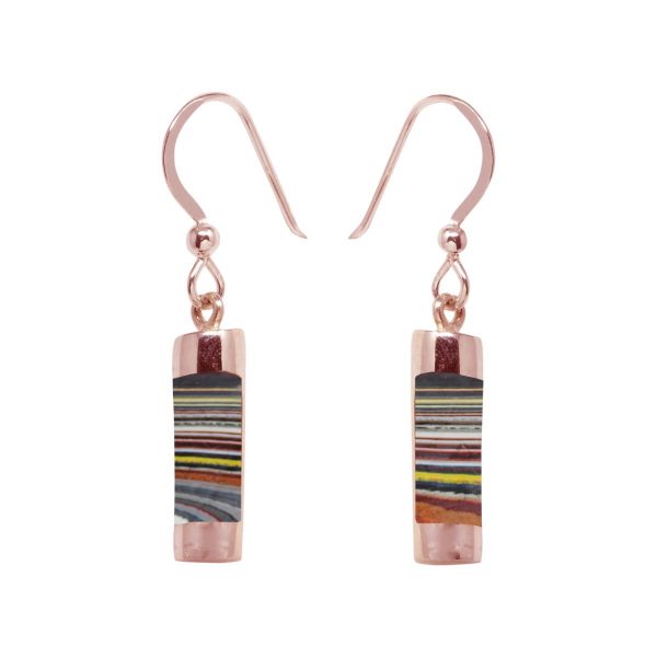 Rose Gold Fordite Drop Earrings