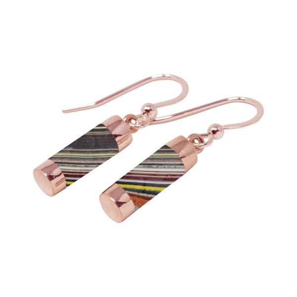 Rose Gold Fordite Drop Earrings