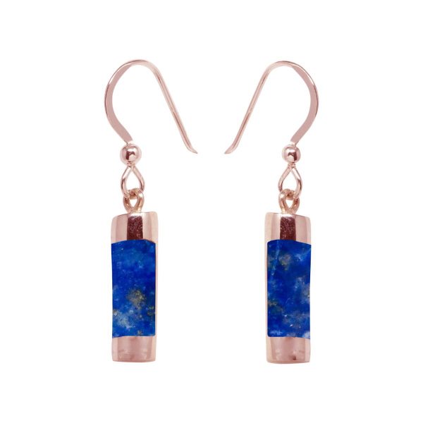 Rose Gold Lapis Drop Earrings